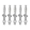 thumbnail image 1 of Uxcell 5 Pcs Ancrages en Coin, 1/2 Pouces x 4 Pouces Ancrages en Acier Inoxydable Boulons, Fixation Standard Robuste pour Base Murale en Ciment (Inclut Rondelles Écrous, Ton Argent), 1 of 6