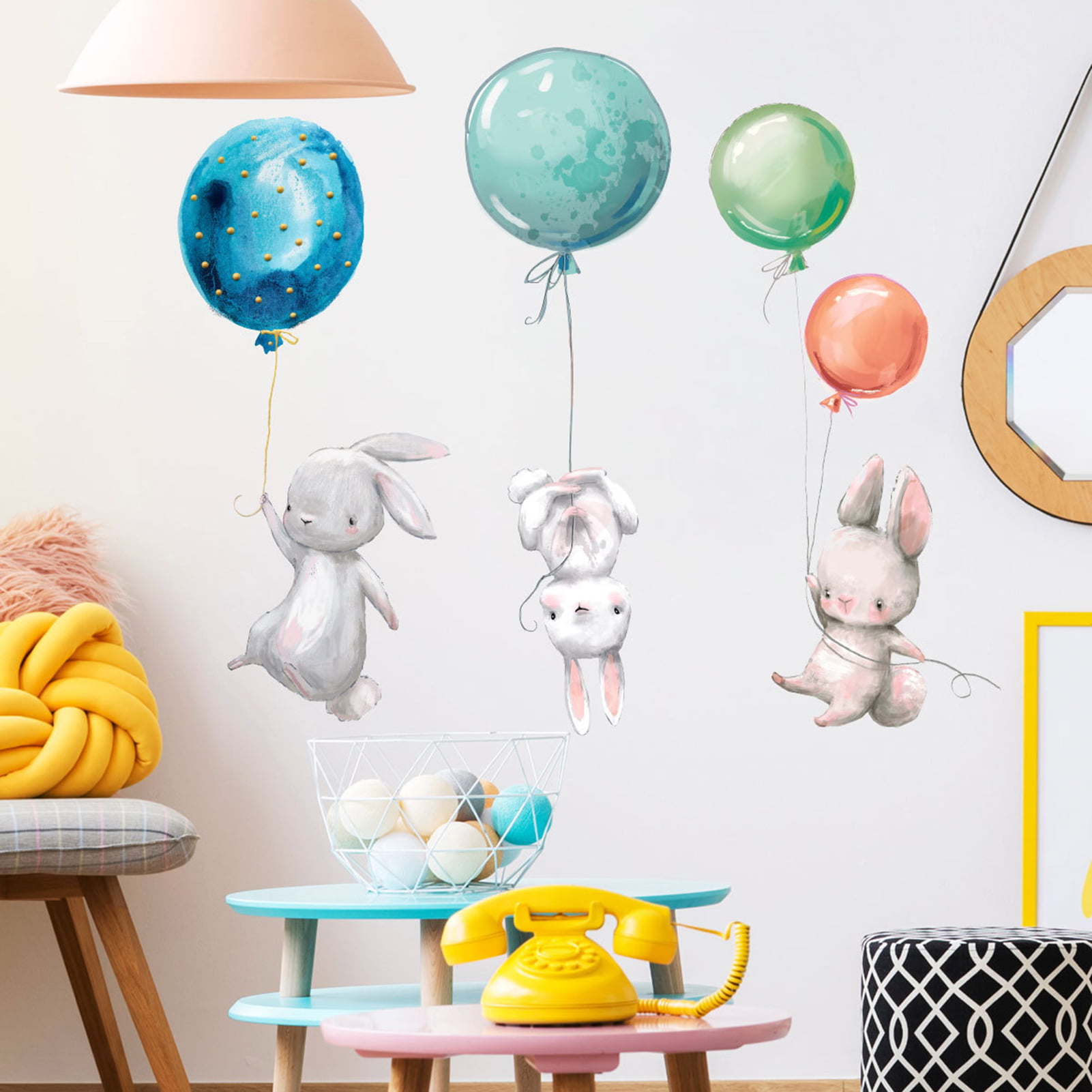 Home PVC Animals Balloon Pattern DIY Self Adhesive Wall Sticker Decal 50 x 70cm