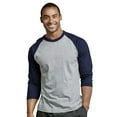 thumbnail image 2 of DailyWear Mens Casual 3/4 Sleeve Plain Baseball Cotton T Shirts NV/LT.GR, Small, 2 of 4