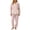 Pink, variant on qelini Cardigan Pajama Set for Women Plus Size V Neck Fleece Lined Long Sleeve Top & Pants 2 Piece Winter Sleepwear Ptint Home Wear