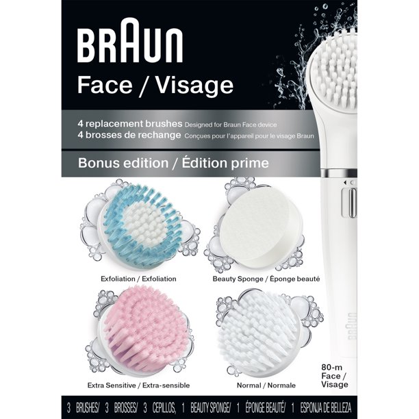 Braun Face 80M Variety Brush Refills for Braun MiniFacial Epilator and