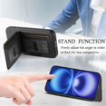thumbnail image 6 of ELEHOLD Case for iPhone 16e, RFID Blocking Slim PU Leather Wallet Case with Card Holder & Kickstand,Black, 6 of 10