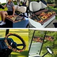thumbnail image 7 of XYZCANDO Cow Sunflower 4pcs Golf Cart Seat Covers Navajo Golf Cart Steering Wheel Covers Golf Cart Flags Southwest Golf Cart Decor Universal Golf Cart Seat Towel Steering Wheel Cover Mini Flags Black, 7 of 7