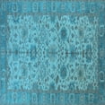 thumbnail image 1 of Ahgly Company Indoor Square Oriental Light Blue Traditional Area Rugs, 4' Square, 1 of 4