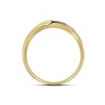 thumbnail image 2 of 10kt Yellow Gold Mens Round Diamond Single Row Two-tone Wedding Band Ring 1/20 Cttw, 2 of 2