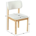thumbnail image 3 of SAFAVIEH Couture Trystan Scandinavian Boucle Solid Dining Chair, Ivory/Natural (Set of 2), 3 of 14