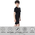thumbnail image 4 of LNFINTDO 1 or 2 Pack Youth Boys Compression Shirt Athletic Short Sleeve Baseball Undershirt Soccer Sports Base Layer Top, 4 of 5