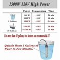 thumbnail image 2 of 1500W Immersion Water Heater, Portable Submersible Water Heater for Inground Pools,Bucket Heater,In, 2 of 5