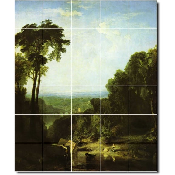Ceramic Tile Mural-Joseph Turner Landscapes Painting 356. 21.25" w x 25.5" h using (30) 4.25 x 4.25 ceramic tiles