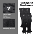 thumbnail image 2 of Majek All Hybrid Head Cover Golf Club Black Sleek Tight Fit Headcover Set 7-PW Acrylic Head Covers 7 8 9 PW Easy to See Large White Embroidered Numbers, 2 of 6