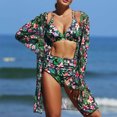 thumbnail image 2 of WREESH Womens 3-Piece Swimsuits Set , High-Waist Bikini with Sun Protection Cover-Up & Quick-Dry Tropical Swimwear Olive Green, 2 of 9