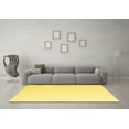 thumbnail image 3 of Ahgly Company Machine Washable Indoor Round Solid Yellow Modern Area Rugs, 3' Round, 3 of 4