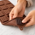 thumbnail image 5 of Chocolate Bar Silicone Mold Tray for Homemade Candy Making Flexible Non Stick Break Apart Protein Bar Pan for Professional Confectionery and Baking 6x5 Inch, 5 of 6