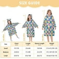 thumbnail image 4 of FORMRS Wearable Blanket Hoodie with Sleeves for Kids Cozy Flannel Sweatshirt, Blue Checkered Daisy, 4 of 7