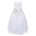 thumbnail image 2 of iEFiEL Little Big Girls Cross Back Flower Girl Dress Wedding Tulle Birthday Party Dress, 2 of 5