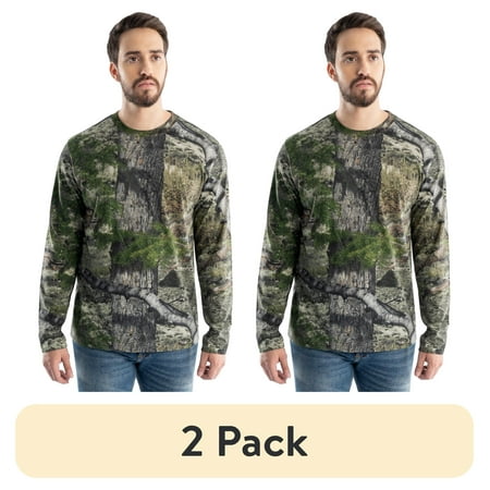 (2 pack) Mossy Oak Men s Long Sleeve Scent Control Hunting Camouflage T-Shirt Mossy Oak Mountain Country XL