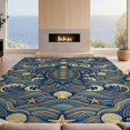 thumbnail image 2 of Design&I 9'x12' Washable Area Rug Nautical Seashell Starfish Kanagawa Wave Ocean Themed Turtle Round Refined for Master Suite, Under Bed, Sleek Flatweave Pet Friendly, 2 of 7