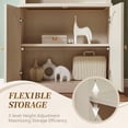 thumbnail image 4 of Aitjunz 77.6" Tall Pantry Cabinet, Kitchen Pantry Storage Cabinet with Adjustable Shelves, Open Storage and 2 Fluted Doors, Freestanding Kitchen Cabinet for Dining Room, Cream, 4 of 8
