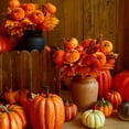 thumbnail image 4 of Konghyp 2Pcs Halloween Decorations Pumpkin Bouquet, Autumn Thanksgiving Decor, Fall Floral Arrangement, Versatile Home Centerpiece, Maple Leaf Pumpkin Branches, Unique Gift Idea for Holidays, 4 of 7