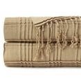 thumbnail image 4 of Chanasya Pleated Solid Plaid Acrylic Throw Blanket With Tassels - Lightweight and Super Soft Modern Woven Blanket for Couch, Home, Living Room, and Bedroom Décor (50x65 Inches) Beige, 4 of 6