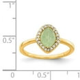 thumbnail image 5 of Primal Silver Sterling Silver Gold Tone Green Stone and Cubic Zirconia Ring, 5 of 7