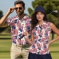 thumbnail image 2 of Jeiento 4Th of July Matching Golf Shirts for Couples Women Men Golf Tennis Shirts American Flag Comfy V-Neck 1/4 Zip Workout Tank Tops Athletic Outfits, Women's XL, 2 of 7
