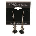 thumbnail image 2 of Silver-Tone & Black Metal -Dangle-Earrings Bead Accents #LQE2975, 2 of 2