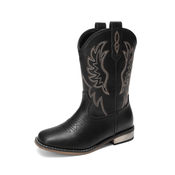 DREAM PAIRS Kids' Cowboy Boots Boys' Girls' Western Boots Mid-Calf Horse Riding Boots Square Toe Farm Boots