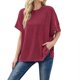 thumbnail image 1 of Jersey oversize de punto liso de mujer, cuello redondo y mangas murciélago - Tejido de poliéster suave - Lavable a máquina - Tallas S-XL, 1 of 8