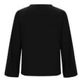 thumbnail image 7 of Diufon Casual Fall Tops for Women Round Neck Long Sleeve Pullover Tops Solid Color Blouses, 7 of 7