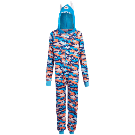

Too Cool 2 Sleep Boys Fleece Hooded One Piece Pajama Costume - Sharks Dino Ninja Cyclopes