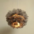 thumbnail image 4 of maskred Artificial Feather Light Shade Lamp Shade Lamp for Lamp Floor Bulb Table E27 Gray Diameter 350mm, 4 of 4