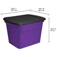 thumbnail image 3 of Sterilite 18 Gallon Storage Tote Stackable Plastic Bin with Lid, Purple, 8 Pack, 3 of 8