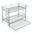 thumbnail image 2 of Harper & Bright Designs Twin Size Metal Bunk Bed with Trundle, Twin Over Twin Metal Bunk Bed Frame for Bedroom, Silver, 2 of 6
