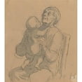 thumbnail image 3 of Honoré Daumier 12x13 Black Modern Framed Museum Art Print Titled - The Grandmother, 3 of 5
