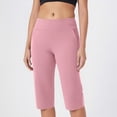 thumbnail image 2 of Aboser Athletic Capri Yoga Pants for Women High Waist Workout Capris Stretchy Straight Leg Gym Pants Casual Knee Length Cropped Trousers Solid Color Open Buttom Sweatpants with Pockets, 2 of 9