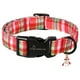 thumbnail image 1 of Collar para perro Aring Pet ajustable a cuadros rojos y verdes de 40,6 a 60 cm, 1 of 5