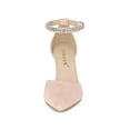 thumbnail image 6 of BLISSFUL STEP Women's Pointed Toe Rhines Ankle Strap Block Heels Pumps Light Pink 10, 6 of 7