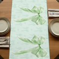 thumbnail image 5 of Table Runners 72 Inches Long Dress Scarves, Green Bow Farmhouse Kitchen/Dining Table Runner, Coffee Tablerunners, Cute Bowknot Minimalist Solid Color 16x72 Inch, 5 of 9