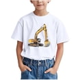 thumbnail image 1 of Grrvtrz Hauts d'Été Garçon Col Rond Imprimé T-shirt Manches Courtes Enfants Doux Confortable T-Shirts Basiques, Coupe Régulière, pour 3-14 Ans, 1 of 6