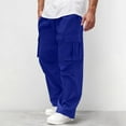 thumbnail image 2 of Men's Sporty Loose-Fit Straight-Leg Work Pants with Multi-Pocket Design for Casual Wear, Outdoor Activities, and Daily Adventures (Lightweight & Functional),Royal Blue L, 2 of 5
