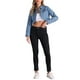 thumbnail image 2 of CHAQUETA DE JEAN CASUAL INSPIRE CHIC PARA MUJER CON CUELLO Y BOTONES DE MANGA LARGA, CROP, TALLA M, AZUL CLARO, 2 of 6