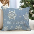 thumbnail image 2 of Christmas Hello Winter Snowflake Throw Pillow Cover 12x20 Inch Navy Blue Outdoor Christmas Decorations Xmas Holiday Lumbar Decorative Pillow Case for Couch Home Room Décor, 2 of 6