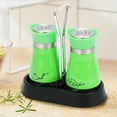 thumbnail image 2 of Durable Stainless Steel Condiment Dispenser Set with Holder for Kitchen Organized Pepper Shakers and Oil Vinegar Containers Ideal for Countertop Use, 2 of 4