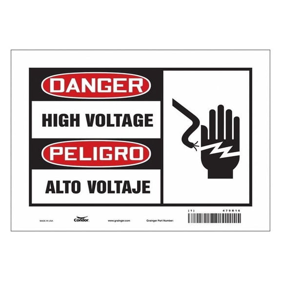 Condor Safety Sign,10" Wx7" H,0.004" Thickness, 479R16 479R16