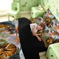 thumbnail image 5 of Manfei Woodland Dinosaur Wildlife 7pcs Queen Bedding,Retro Dino Animals Bedding Comforter Set Queen,Brown Green,Black Reversible, 5 of 6