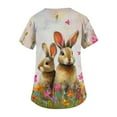 thumbnail image 5 of Fabrcox S-5XL Easter Bunny Eggs Print Holiday Scrubs Top for Women V Neck Short Sleeve Easter Women's Nurse Uniform with Pocket, 5 of 5