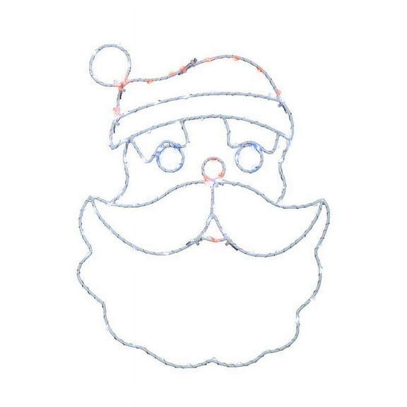 Celebrations 9096170 15 in. LED Santa Head Silhouette Hanging Decor, Red & White