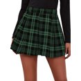 thumbnail image 1 of Women Checkered Ruching Waist-Controlled Mini Skirt, 1 of 6