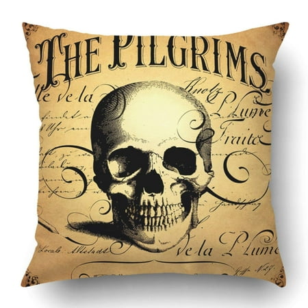 BPBOP Vintage Steampunk Halloween Death Flower Skeleton Calligraphy Color Abstract Pillowcase 18x18 inch